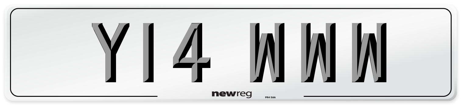 Y14 WWW Number Plate from New Reg